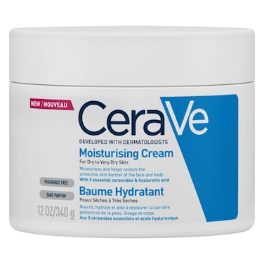 CeraVe Fragrance Free Moisturising Cream For Dry To Very Dry Skin 340g