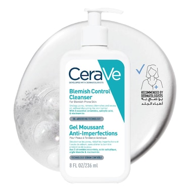 Cerave Blemish Control Cleanser Face Wash for Acne Prone Skin, 236ml