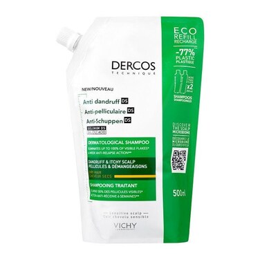 VICHY DERCOS DERMATOLOGICAL ANTI-DANDRUFF SHAMPOO ECO-REFILL 500ML