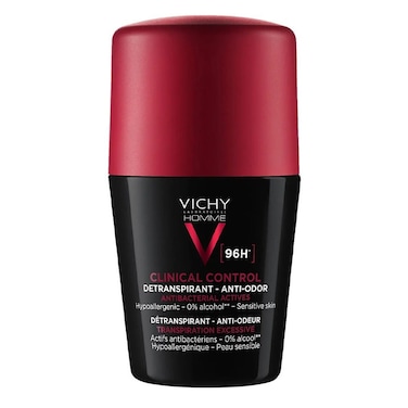 Vichy 96 Hour Clinical Control Dry Touch Anti-Odour Deodorant Roll-On For Men 50ml
