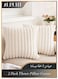 Set of 2 Throw Pillow Covers, Soft Striped Decorative Pillow Covers, Cushion Cases for Sofa, Couch, Bedroom, Living Room (Cream White, 45x45cm)