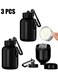 Love 3 Pcs Protein Powder Container, Protein Powder Travel Container, Protein Powder Container to Go, Pre Workout/Gym Supplemen Keychain (Black, 100ml)