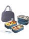 Pow Stainless Steel Lunch Box - Insulated Bento Box Multifunctional Containers Food Containers with 2 Compartments,Tableware, Nylon insulation bag (1.6L Blue)