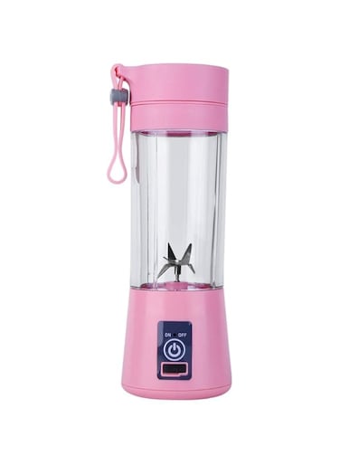 GLOBEAGLE Fruit Juicers 6 Blades USB Portable Electric Fruit Juicer Smoothie Maker Blender - Pink