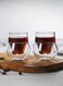 Set of 2- 100 ML Borosilicate Modern Curved Design Double Wall Insulated Coffee Glass Cup for Hot and Cold Beverages