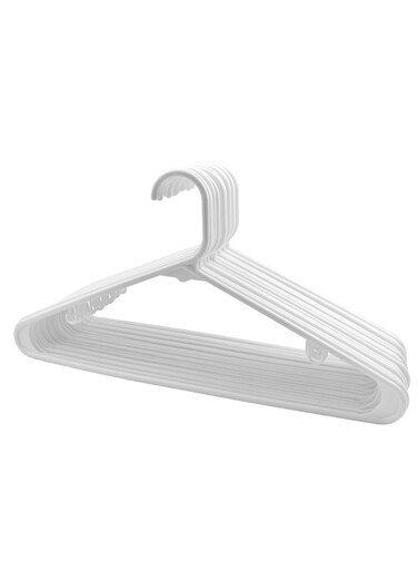 East 20 Piece Lightweight Adult Plastic Hanger, Non-Slip Space-Saving Hangers for Shirts,Dresses, Tops &amp; All Your Clothing Needs Ideal for Home, White 42x23cm