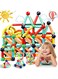 Baybee 66 Pcs 3D Magnetic Block Colour Box Set Toys for Kids toddlers 3+, Building Blocks Construction, Magnitiles, Preschool Sensory Learning Toys, Enlighten Creativity Early, Magnetic Tiles