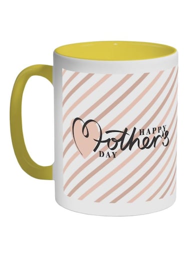 Happy Mother's Day Printed Ceramic Coffee Mug Yellow/White/Pink