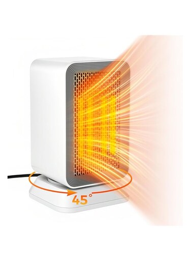 perforlld Space Heater for Indoor Use, 45 Degree Oscillating Portable Heater, Fast Heating Ceramic Heater Quiet Heat, Small Electric Heaters for Indoor Office Desktop Home