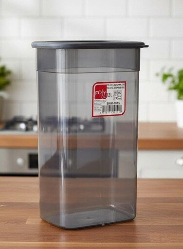 LIFE Large Food Organizer Box 3.25L Transparent Gray   Reusable Plastic Storage Container with Removable Lid