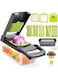 MAGA ZONE 12-in-1 Multi-Functional Vegetable Chopper - Precision Cutting with Rust-Proof Stainless Steel Blades - Compact, Space-Saving Design (Black)