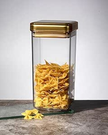 ORCHID ACRYLIC SQUARE STORAGE CANISTER XL GOLD