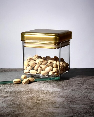 ORCHID ACRYLIC SQUARE STORAGE CANISTER S GOLD