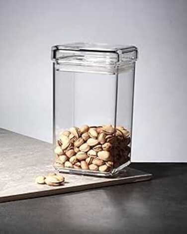 ORCHID ACRYLIC SQUARE STORAGE CANISTER L CLEAR