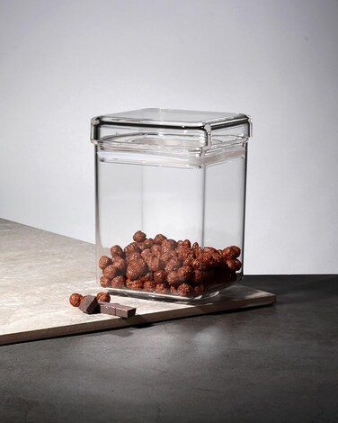ORCHID ACRYLIC SQUARE STORAGE CANISTER M CLEAR