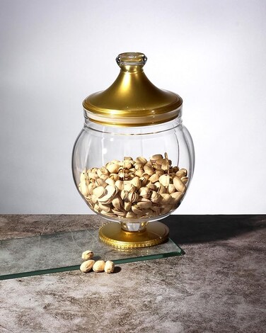 ORCHID ACRYLIC STORAGE CANISTER S GOLD
