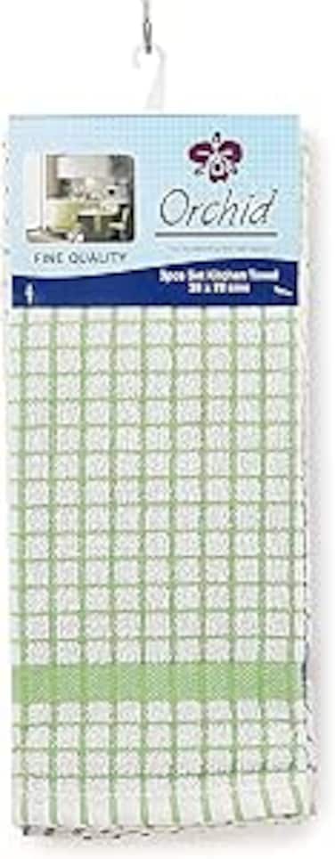 ORCHID 3PCS KITCHEN TOWEL SET SMALL CHECKS 38X78 CMS