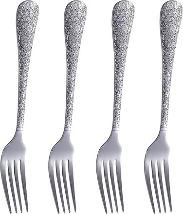 ORCHID ARTISTIC STAINLESS STEEL SET OF 4 TABLE FORKS