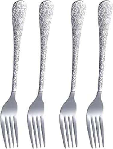 ORCHID ARTISTIC STAINLESS STEEL SET OF 4 DESSERT FORKS