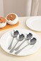ORCHID ARTISTIC STAINLESS STEEL SET OF 4 SOUP SPOONS