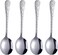 ORCHID ARTISTIC STAINLESS STEEL SET OF 4 SOUP SPOONS