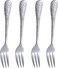 ORCHID ARTISTIC STAINLESS STEEL SET OF 4 CAKE FORKS