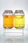 Orchid Dual 6L Glass Beverage Dispenser with Metal Handle and Stand