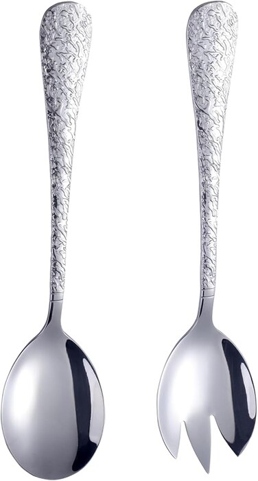 ORCHID ARTISTIC STAINLESS STEEL SET OF 2 SALAD SERVERS