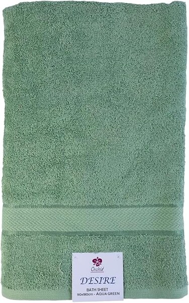 ORCHID DESIRE BATH SHEET 89X178CM AQUA GREEN
