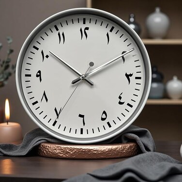 ORCHID ARABIC NUMBERS WALL CLOCK 30 CM WHITE