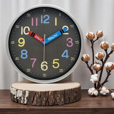 ORCHID KIDS WALL CLOCK 25 CM BLACK