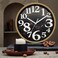 ORCHID MARBLE FACE WALL CLOCK 30 CM BLACK