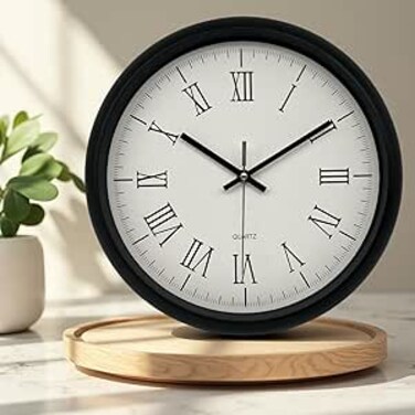 ORCHID CLASSIC WALL CLOCK ROMAN NUMBERS 30 CM BLACK