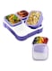 NIXUIO Bento Lunch Box Plastic [4 Removable Compartments] For Adults, Kids - Safe Microwave Dishwasher Freezer - BPA Free, Leakproof, Snack Box for School, Work [Purple, 1060 ML]