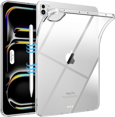 Muzz Clear Protective Case for iPad Pro 11 inch (m4) 2024, Slim Bumper Corners, Soft Transparent Back Cover (iPad Pro 11 inch (m4))