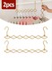 2pcs Multifunctional Clothes Rack, Stainless Steel Folding Multi-Layer Hanging Clothes Rack, Household Organizer Wardrobe Storage Artifact, Drying Clothes Without Taking Up Space, 7 Holes Clothes Rack Wardrobe Storage Hangers
