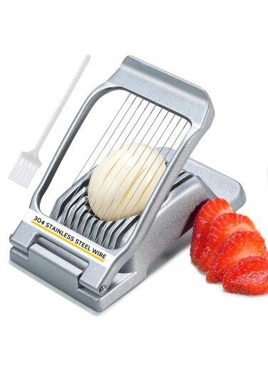 Stainless Steel Egg Slicer, Egg Cutter Hard Boiled Eggs, Duty Stainless Steel Wire, Multipurpose Kitchen Tool for Hard Boiled Eggs &amp; Strawberry Other Soft Food
