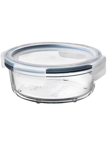 Food Container With Lid, Round Glass/Plastic400 Ml