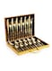 24-Piece Stainless Steel Cutlery Set Kitchen Utensil Set Western Tableware Suitable For Home Kitchen Restaurant Hotel Party Dining Picnic Dining Exquisite Packaging Gift Gold
