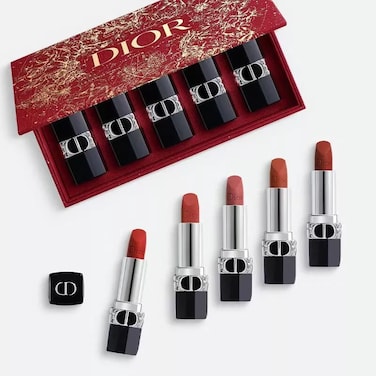 Dior Rouge Mini Lipstick Set &ndash; Hydrating Long-Lasting Matte &amp; Satin Finish Lipsticks (Multi-Color Set)