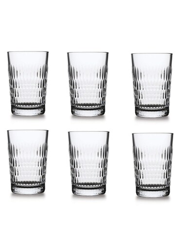 6 Pieces Rain Long Drink Tumbler, 350 Ml, 121 Mm Height, 80 Mm Diameter Clear