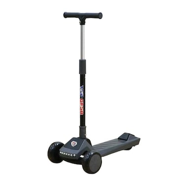 Top Gear Kids Scooter TG 9500, 3-Wheel Foldable Kick Scooter with Flashing PU Wheels, LED Light, Music, Adjustable Handlebar &amp; Rear Brake for Boys and Girls Age 3-9 - Grey