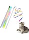 LASOCUHOO Interactive Cat Rainbow Wand Toys, Interactive Cat Teaser Wand String, Colorful Ribbon Charmer for Most Cats and Kittens - 2 Packs