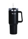 Double Wall Stainless Steel Vacuum Insulated Travel Mug Tumbler with Dual Function Lid and Straw for Water, Iced Tea or Hot Coffee, Smoothie and More (Black, 1200ml)