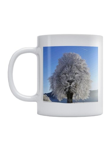 Tree Lion Printed Mug White/Blue/Grey