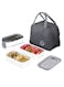 Stainless Steel Lunch Box - Insulated Bento Box Multifunctional Containers Food Containers with 2 Compartments,Tableware, Nylon insulation bag (Grey)