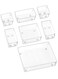 7-Piece Plastic Clear Desk Drawer Organizers Trays Set For Bedroom Dresser Makeup Kitchen Utensil Office