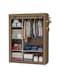 Portable Wardrobe Clothes Storage Organizer, Fabric Wardrobe for Clothing, Wardrobe with 6 Shelves and Hanging Rod, Non-Woven Fabric Cover with 4 Side Pockets