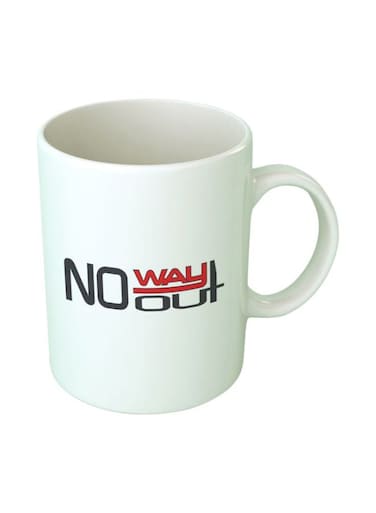 No Way Out Printed Coffee Mug White/Black/Red