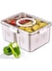Refrigerator Organizer with Lids, Fridge Organizers and Storage containers,Stackable Fruit Storage Containers, Vegetable Strainers Box with 2 Drain Baskets, for Seafood, Fruit, Vegetables, Candy, Nuts